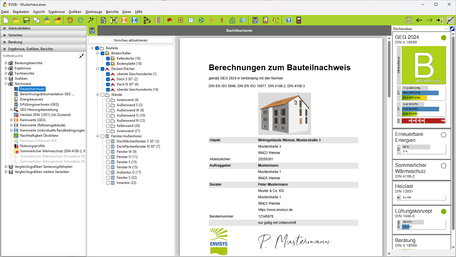 Berechnung zum Bauteilnachweis Bericht: Bauteilnachweis